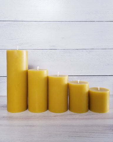 100% Beeswax 3" Wide Pillar Candle