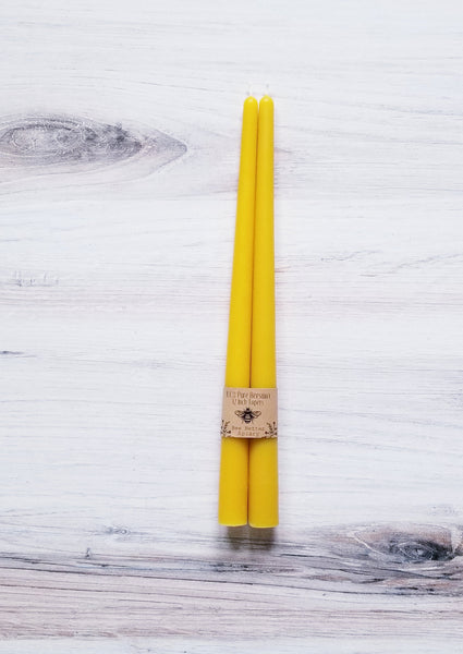 100% Beeswax 12 Inch Taper Candles (Set of 2)