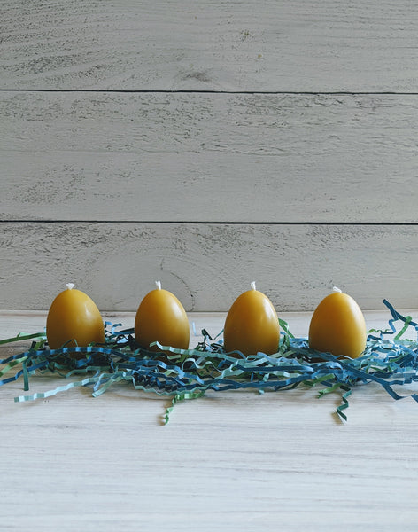 100% Beeswax Egg Candles (Set of 4)