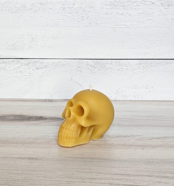 100% Pure Beeswax Skull Candle